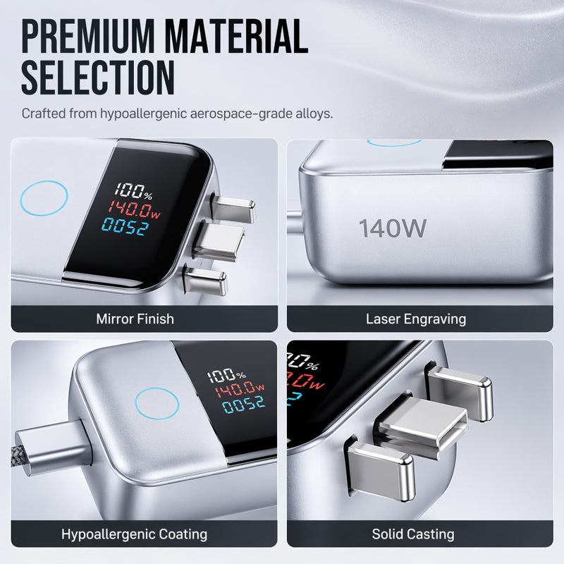 Smart USB-C Overcharge & Surge Shield (Live LED Wattage Monitor)
