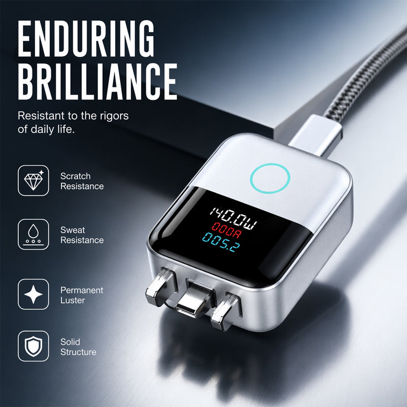 Smart USB-C Overcharge & Surge Shield (Live LED Wattage Monitor)