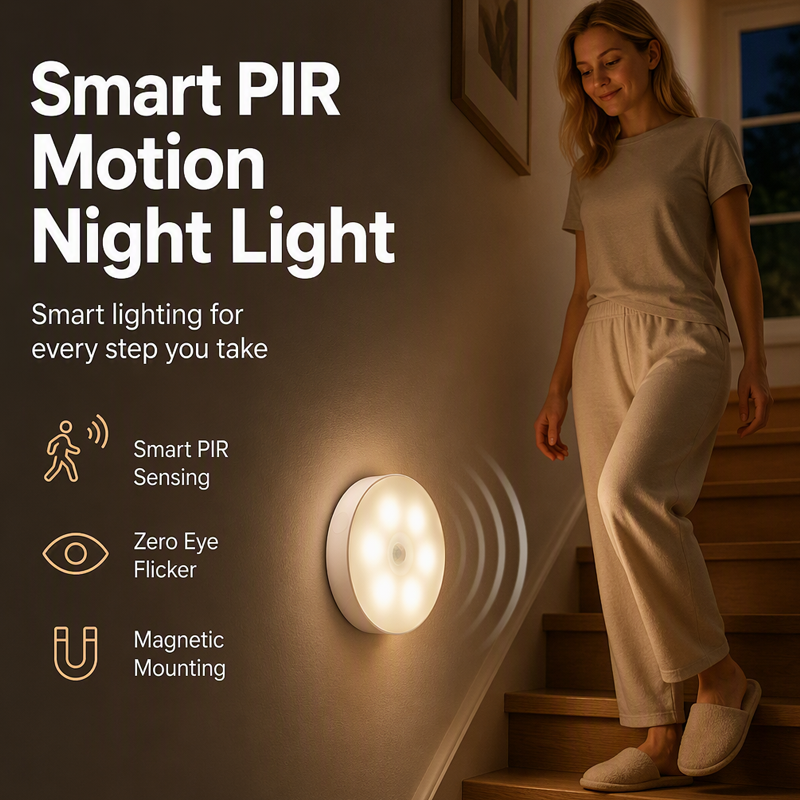 🌙Wireless Motion Sensor Night Light – Hands-Free Glow Anywhere ✨