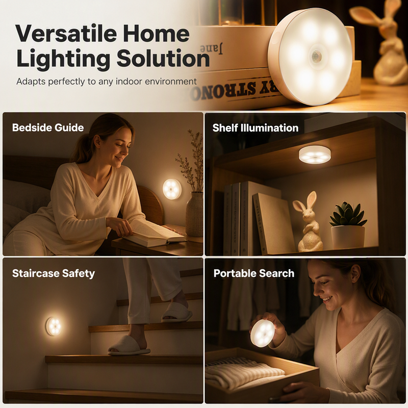 🌙Wireless Motion Sensor Night Light – Hands-Free Glow Anywhere ✨