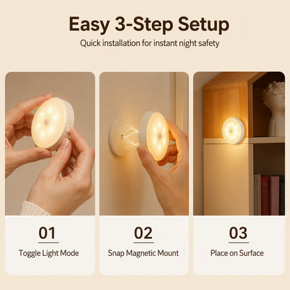 🌙Wireless Motion Sensor Night Light – Hands-Free Glow Anywhere ✨