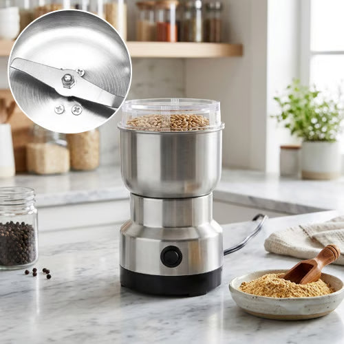 🌿 Stainless Steel Dry Ingredient Grinder ✨ Spices, Grains & Coffee