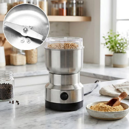 🌿 Stainless Steel Dry Ingredient Grinder ✨ Spices, Grains & Coffee